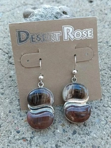JAY KING DTR Petrified Beech Wood Sterling Silver 925 Drop Dangle Earrings - Picture 1 of 2