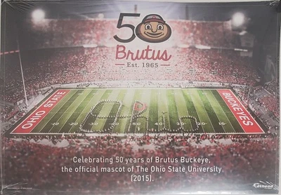 Ohio State Buckeyes 2015 50 aniversario Brutus Script Ohio Stadium Fathead nuevo Foto 1 de 4