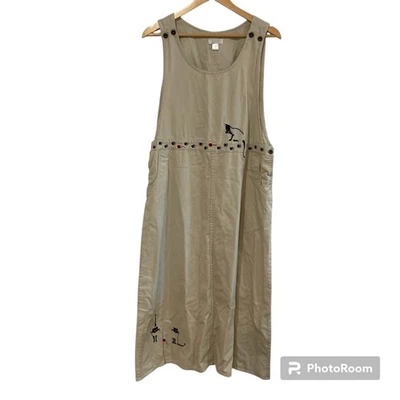 Vestido tipo jersey para mujer Christopher & Banks XL maxi bordado gato abuela de colección Foto 1 de 4