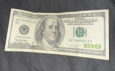 1996 US One Hundred Dollar Bill $100 Uncirculated AB - Image 1 of 2