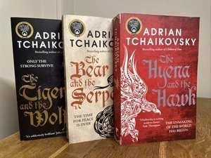 Echoes of the Fall Trilogy by Adrian Tchaikovsky SIGNED & DOODLED UK Tor PB Set - Picture 1 of 13