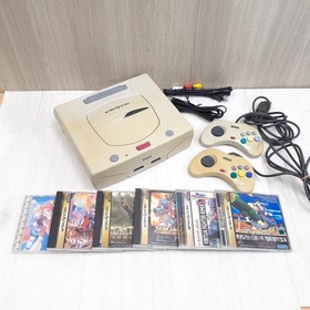 Sega Saturn console bundle with 2 controllers & 6 games tested Japan white