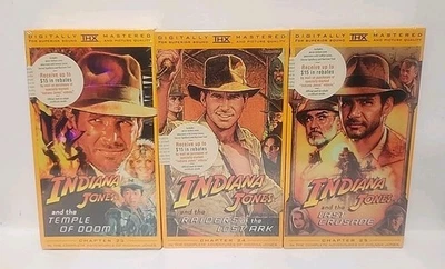 The Indiana Jones Trilogy [3 VHS NEW] Harrison Ford NO BOX THX - Image 1 of 4
