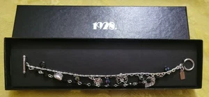 1928 Jewelry Heart Charm Bracelet Silver Irridescent New In Box - Picture 1 of 3