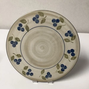 Vintage Stoneware Jersey Pottery Cake Plate Hand Thrown Blue and Green - Picture 1 of 6