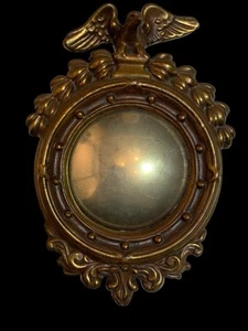 Vtg Armor Bronze Clad Federal Mercury Convex Mirror Glass Eagle Home Porthole - Picture 1 of 8