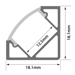 Aluminium LED Tape Profile - Angle 45� - Transparent Capping 2m - Picture 1 of 1