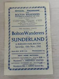 1945/46 Bolton v Sunderland - 10 Nov 1945 - Football League North - Picture 1 of 3