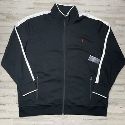 Chaqueta deportiva de algodón grande y alta Polo Ralph Lauren para hombre negra blanca talla 3XB NUEVA CON ETIQUETAS Foto 1 de 4