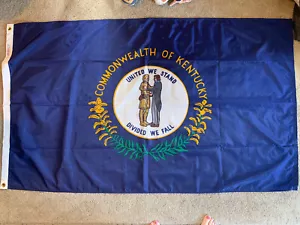 NYL-GLO 100 % Nailon Bunting Bandera del Estado de la Commonwealth de Kentucky 3'x5' NUEVA - Imagen 1 de 7