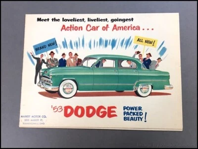 1953 Dodge Vintage Car Sales Brochure Catalog - Coronet Convertible Meadowbrook Foto 1 de 4