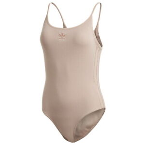 Adidas Ribbed Nude Bodysuit - Size Small