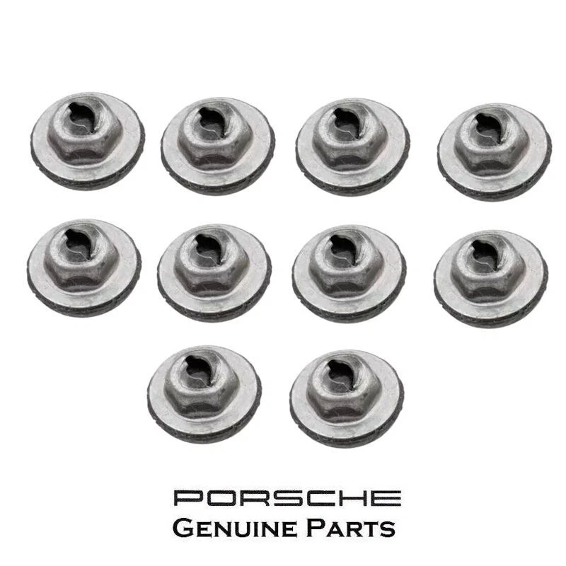 Porsche Set of 10 Speed Nuts for Hood & Decklid Emblems Genuine WHT004974 - Image 1 of 1