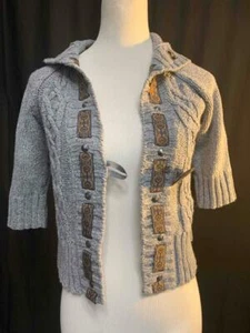 AMERICAN RAG CIE WOMENS GRAY HOODED EMBELISHED SWEATER SIZE SML - EX COND - Picture 1 of 12