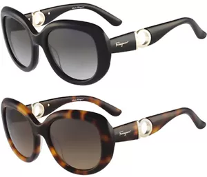 Gafas de sol ovaladas para mujer Salvatore Ferragamo de gran tamaño - SF727S - hechas en Italia - Imagen 1 de 4