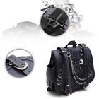 Bag Retro Modified New Saddlebag Leather Side Motorcycle Luggage Bag AU