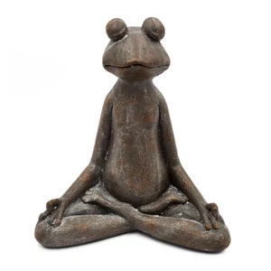Wohndeko Yoga Frosch Figur in Lotus Pose Garten Skulptur Ornamente Statue - Bild 1 von 12