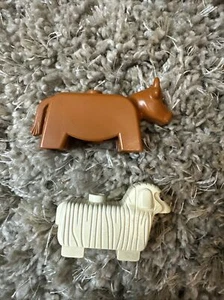 Duplo Lego Farm Yard Animals Two Pieces Cow Sheep - Picture 1 of 6