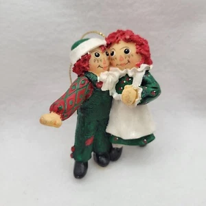 Adorno de Navidad vintage 1998 S&S Raggedy Anne & Andy resina de 3" - Imagen 1 de 8