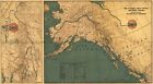 A4 Reprint of  USA Cities Towns States Map Alaska Yukon British Columbia