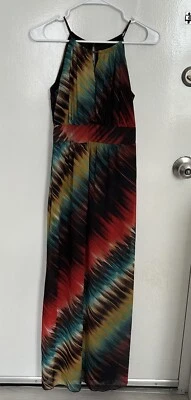 VESTIDO LARGO ABSTRACTO CYNTHIA ROWLEY TALLA 6 Foto 1 de 4