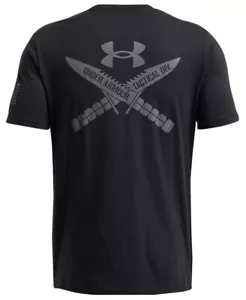Under Armour 1389463 UA Men's Freedom TAC Logo Knife Cotton Black T-Shirt - Picture 1 of 3