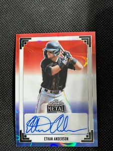 ETHAN ANDERSON 2024 Leaf Metal Draft AUTO Red White & Blue RWB 2/2 Prospect - Picture 1 of 2
