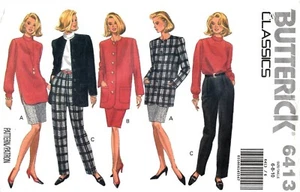 Butterick Sewing Pattern Women's JACKET TOP SKIRT PANTS 6413 Sz 6-8-10 UNCUT - Picture 1 of 4
