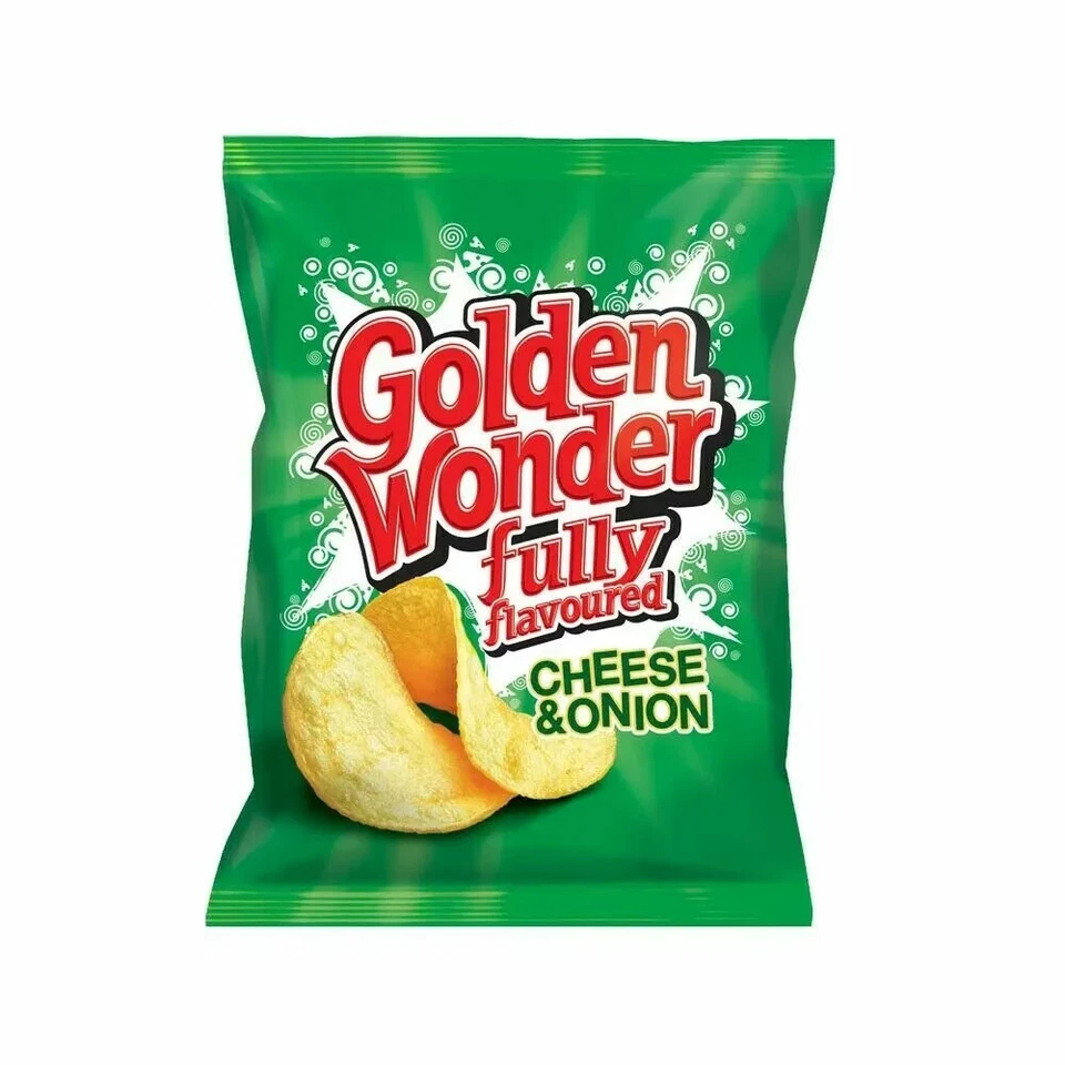 Golden Wonder Cheese and Onion Crisps 32.5g 32 Pack full Box - Image 1 of 1