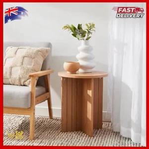 NEW Lyn Side Table Round Living Room Furniture Wooden Ribbed Textured Design - Picture 1 of 6