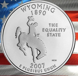2007 P Wyoming State Quarter Circulated US Mint Collectible 🏇 - Picture 1 of 4