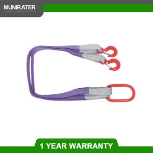 3.3 Feet Two Legs Sling 4409 lbs Capacity Lifting Slings Straps with Hooks - Picture 1 of 20