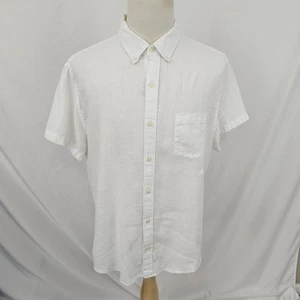 J. Crew Men's Linen & Cotton Shirt Solid White Slim Fit XL - Picture 1 of 8