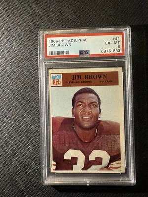 Jim Brown 1966 Philadelphia PSA 6 Browns Hall Of Fame - Image 1 of 2
