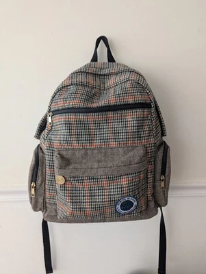 Mochila de remo X Target bolsa de libros a cuadros mezcla de lana forrada excelente Foto 1 de 4