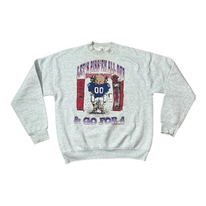 Vintage 90s Buffalo Bills Crewneck Sweatshirt XL Super Bowl Cartoon NFL RARE - Picture 1 of 7