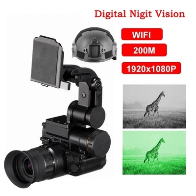 NVG10 Helmet Goggle 1080P Digital Night Vision Monocular WiFi IP66 For Hunting - Image 1 of 4