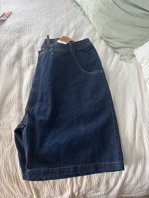 New Haband Casual Joe blue Denim Elastic Waist Jean Shorts Men's Sz 44 Inseam 9" - Image 1 of 4