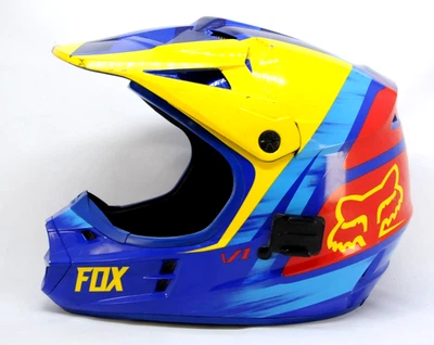 Fox Racing - Casco de Motocross V1, Talla Grande (7 3/8- 7 1/2), Gafas Foto 1 de 4