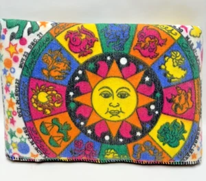 RARE Vintage BEACON "Now" Prints Horoscope Zodiac Astrology Camp Blanket 45"x72" - Picture 1 of 5