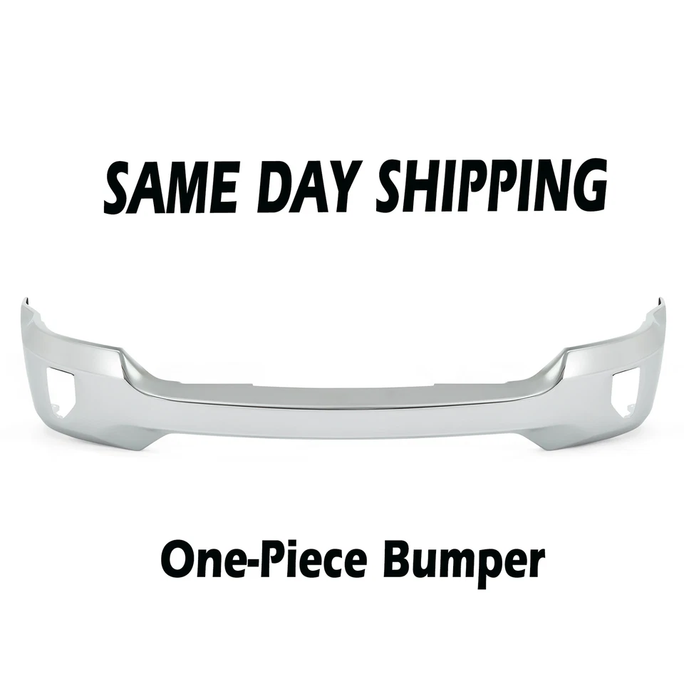 Front Bumper Face Bar w/Fog Light Hole Chrome For 2016-2019 Silverado 1500 Foto 1 de 4