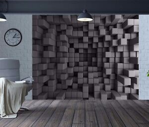 Awesome 3D optical illusion cubes wallpaper wall mural (46114978) 