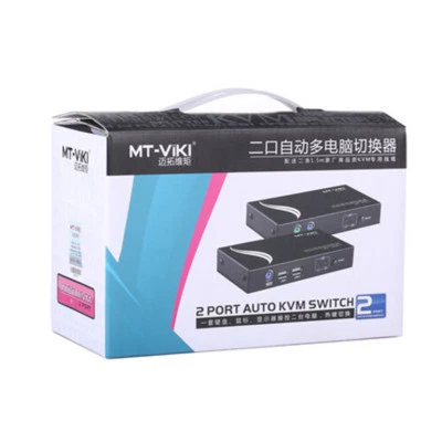 1pc MT-VIKI MT-271UK-L 2 Port VGA USB KVM Switch Short Circuit Controller Black - Image 1 of 4