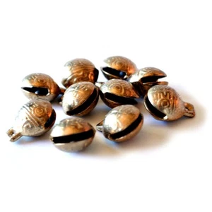 TIBETAN BRASS BELLS LOT of 10 16mm Bead Craft Temple Herding Small Metal Ethnic - Picture 1 of 9