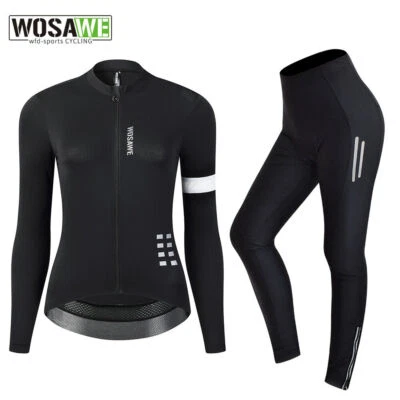 WOSAWE Womens Cycling Jerseys Breathable Padding Tights with Pockets Sportswear - Image 1 of 4