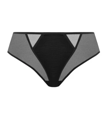 Tanga bragas de malla negra Elomi Kintai Reino Unido L 14 Foto 1 de 3