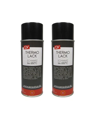 Auspufflack Spray schwarz 2x 400ml bis 650°C  Motorlack Thermolack Ofenlack - Bild 1 von 2