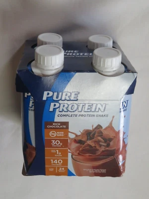 (4) Batido completo de proteínas de proteína pura rico chocolate 11 OZ cada uno Foto 1 de 2