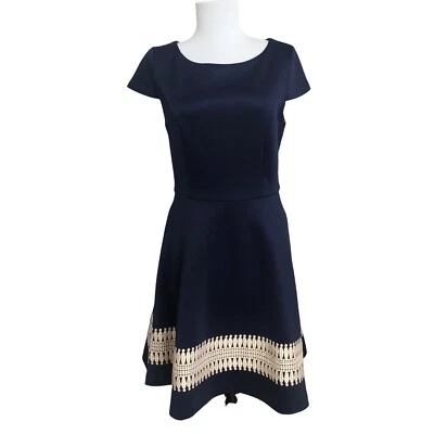 Vestido Lilly Pulitzer Klara 10 Bordado Dorado Azul Marino Clásico Preppy Nuevo  Foto 1 de 4