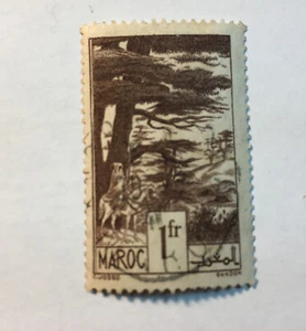 NANEE-B) BRIEFMARKEN FRANZÖSISCH MAROKKO 1939,1FR. Zedern, #203, U, OG, NH, T120 - Bild 1 von 3